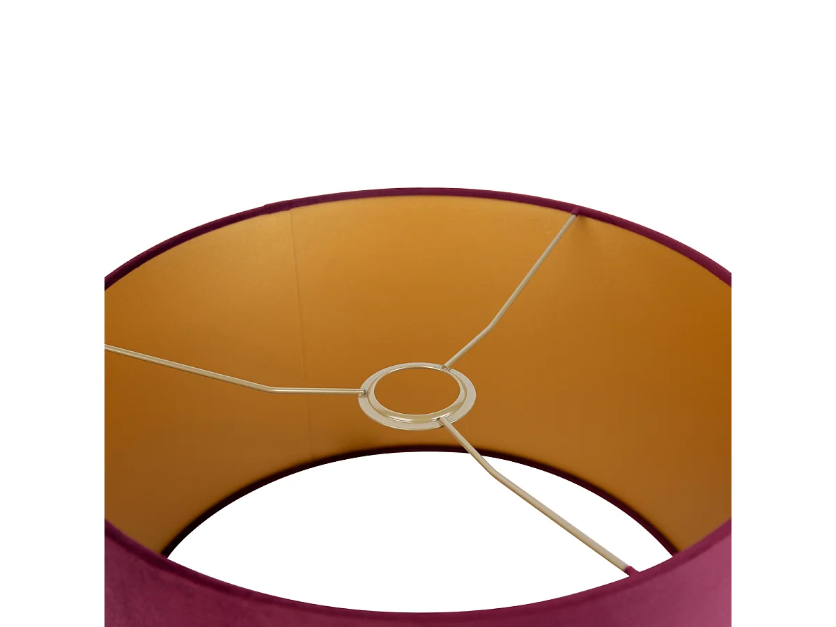 Abat-jour en velours rouge 35/35/20 avec intérieur doré