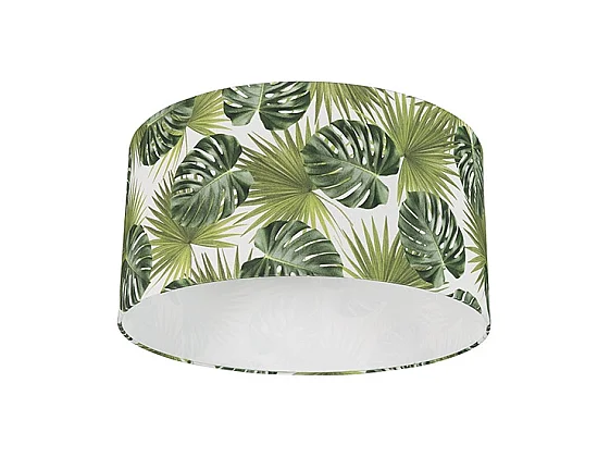 Abat-jour en coton motif feuille rond 50/50/25 - Leaf