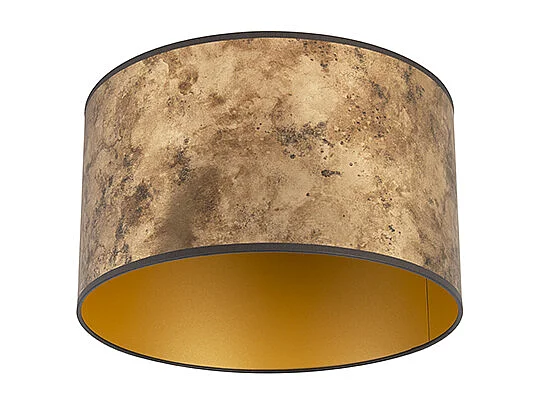 Abat-jour bronze 35/35/20 avec intérieur doré