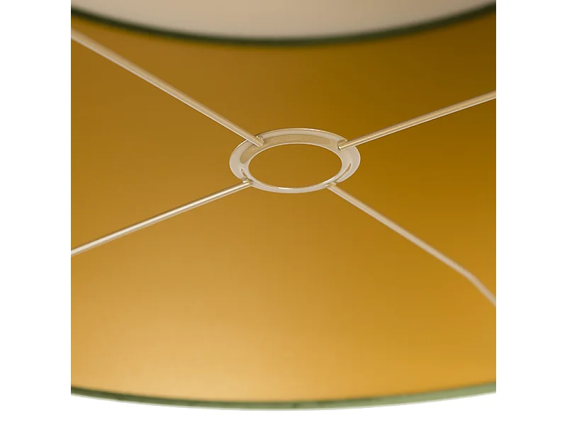 Abat-jour en velours vert 50/50/25 avec intérieur doré