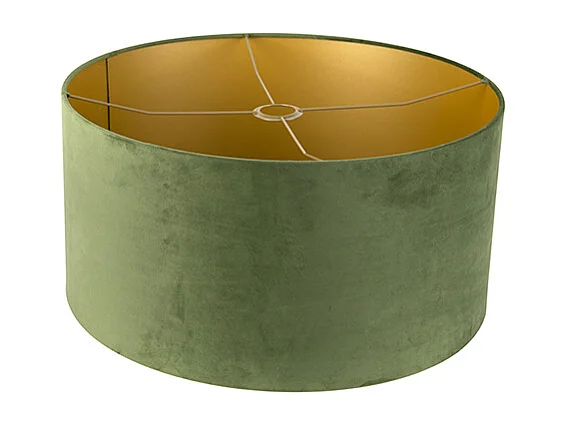 Abat-jour en velours vert 50/50/25 avec intérieur doré
