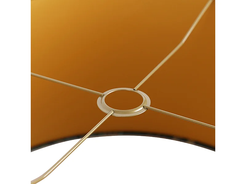 Abat-jour velours vert paon 50/50/25 intérieur doré