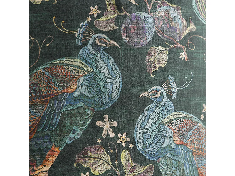 Abat-jour velours vert paon 50/50/25 intérieur doré