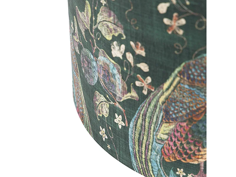 Abat-jour en velours vert paon 50/50/25 intérieur doré