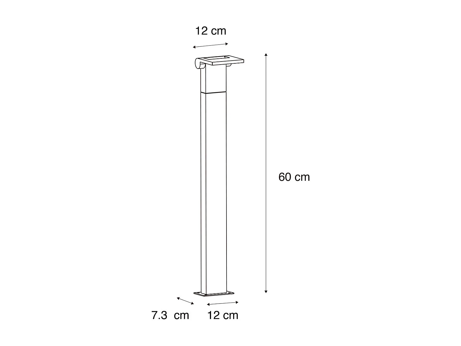 Borne d'extérieur moderne anthracite 60 cm avec LED IP54 - Zane