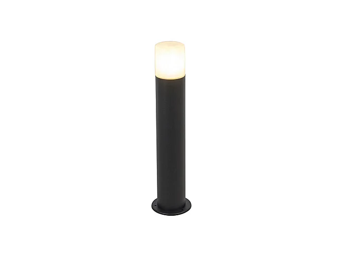 Lampe d'extérieur noire avec abat-jour blanc opale 50 cm - Odense