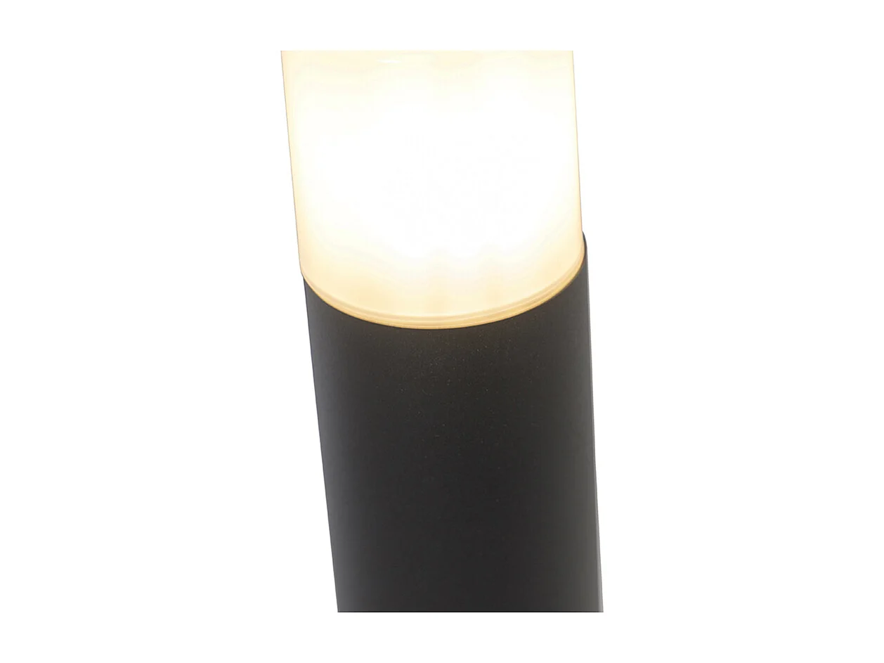 Lampe d'extérieur noire avec abat-jour blanc opale 50 cm - Odense