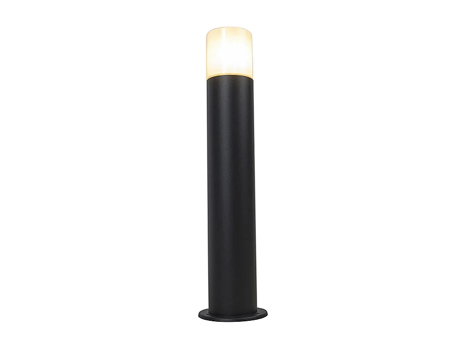 Lampe d'extérieur noire avec abat-jour blanc opale 50 cm - Odense