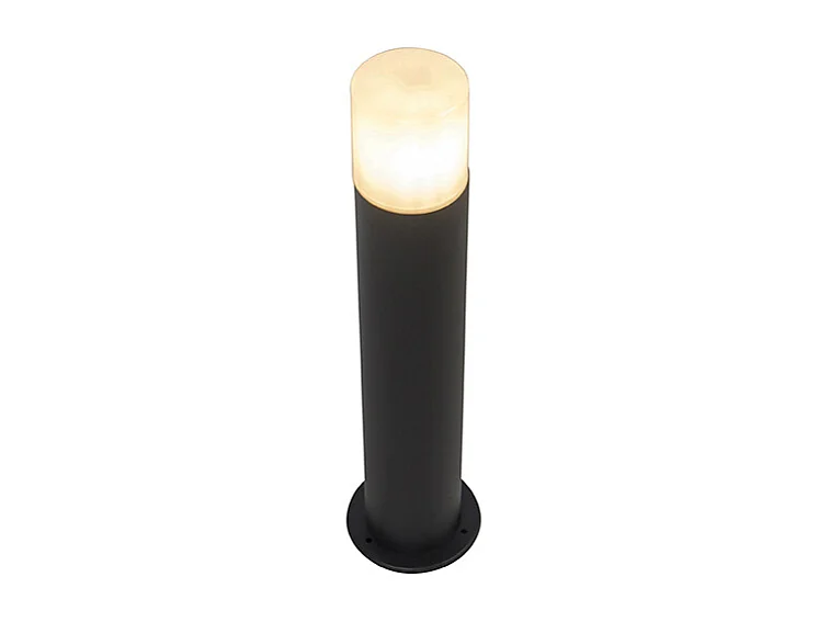 Lampe d'extérieur noire avec abat-jour blanc opale 50 cm - Odense