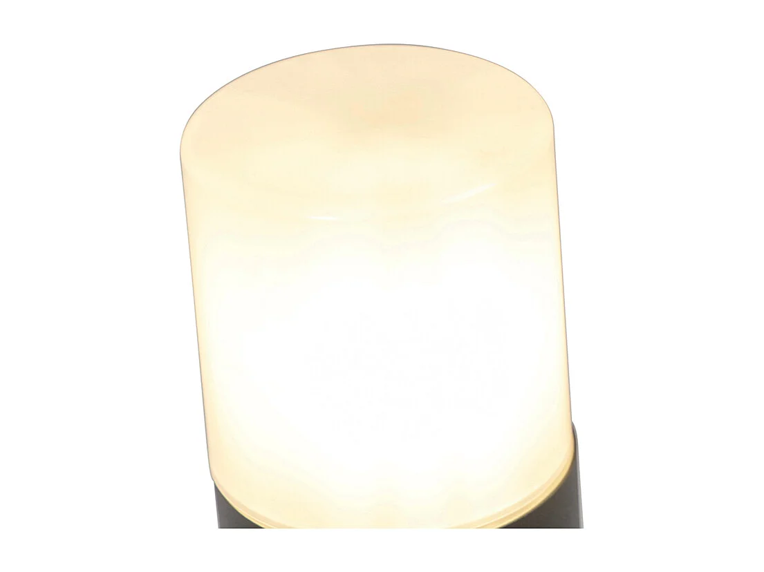 Lampe d'extérieur noire avec abat-jour blanc opale 50 cm - Odense