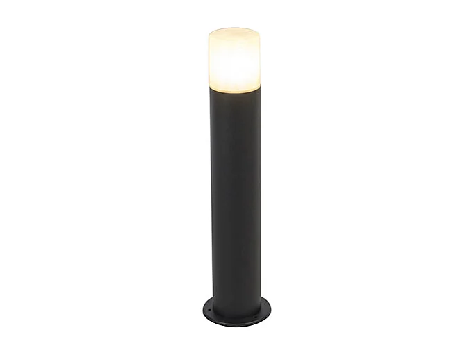 Lampe d'extérieur noire avec abat-jour blanc opale 50 cm - Odense