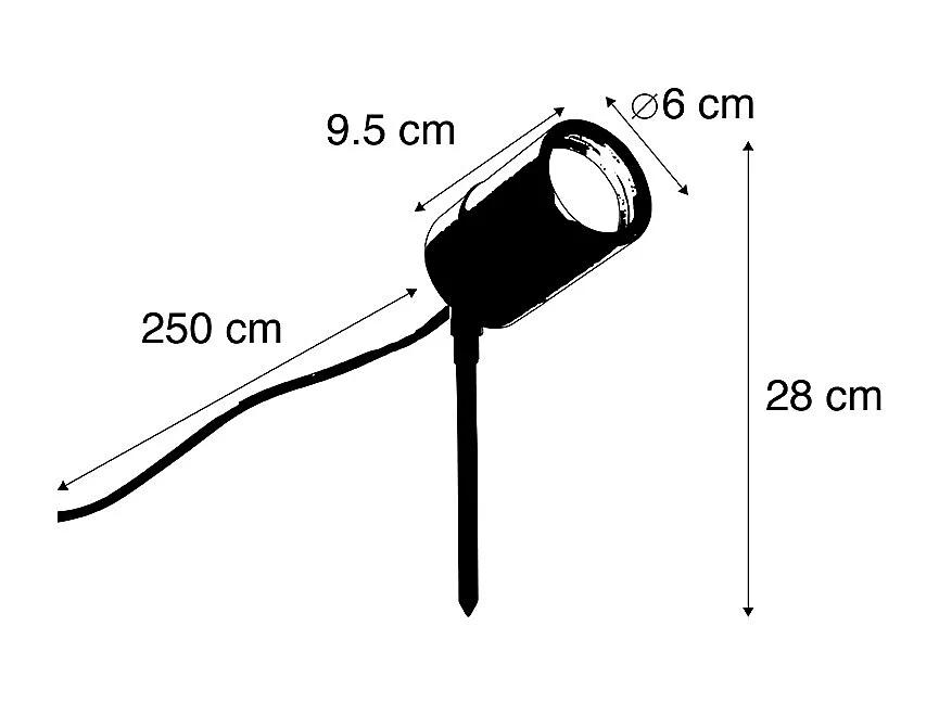 Point noir réglable IP44 - Solo
