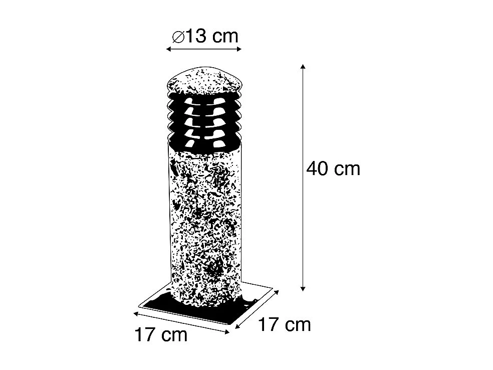 Lampe d'extérieur debout moderne en granit 40 cm - Happy