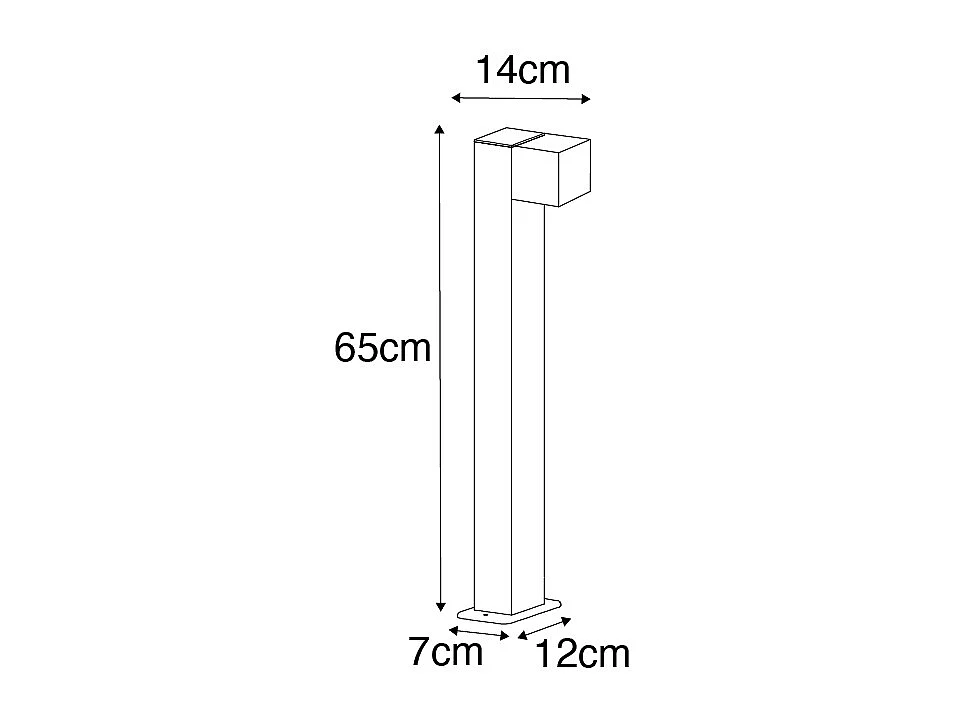 Lampadaire d'extérieur industriel noir 65 cm IP44 - Baleno