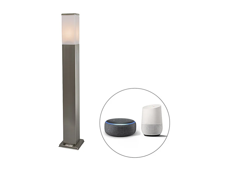 Lampe d'extérieur intelligente 80 cm acier avec Wifi P45 - Malios