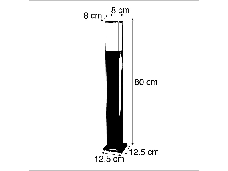 Lampe d'extérieur intelligente 80 cm acier avec Wifi P45 - Malios