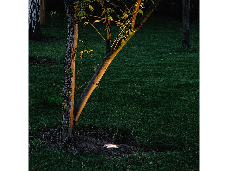 Lot de 3 spots de sol extérieurs acier orientables IP65 - Delux