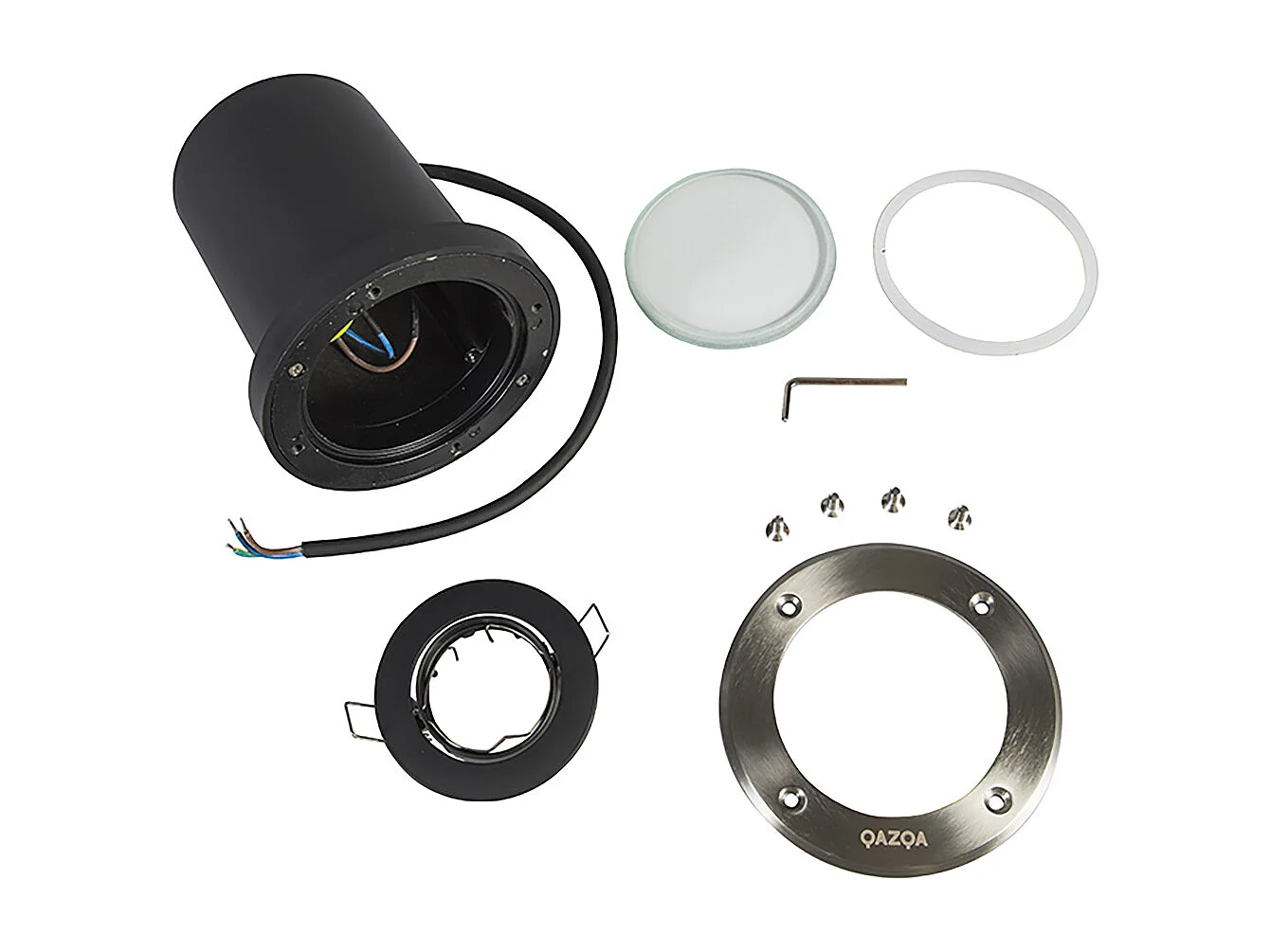 Lot de 3 spots encastrés pour extérieur en acier orientables IP65 - Delux