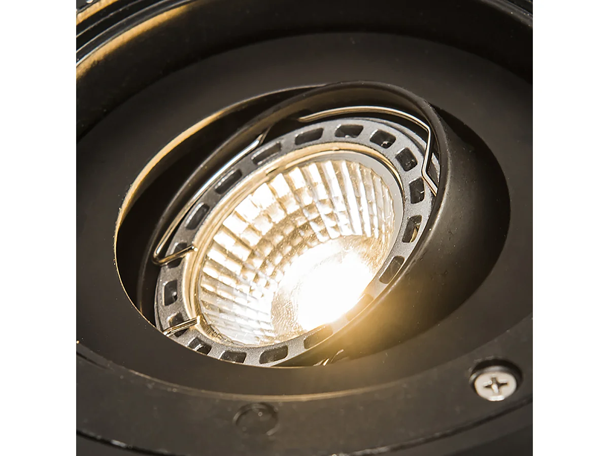 Lot de 3 spots encastrés pour extérieur en acier orientables IP65 - Delux