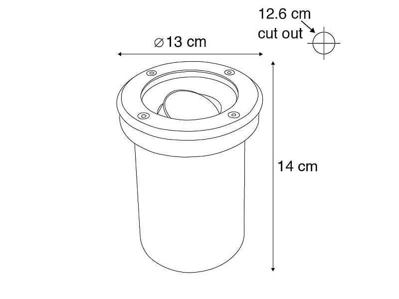 Lot de 3 spots encastrés pour extérieur en acier orientables IP65 - Delux