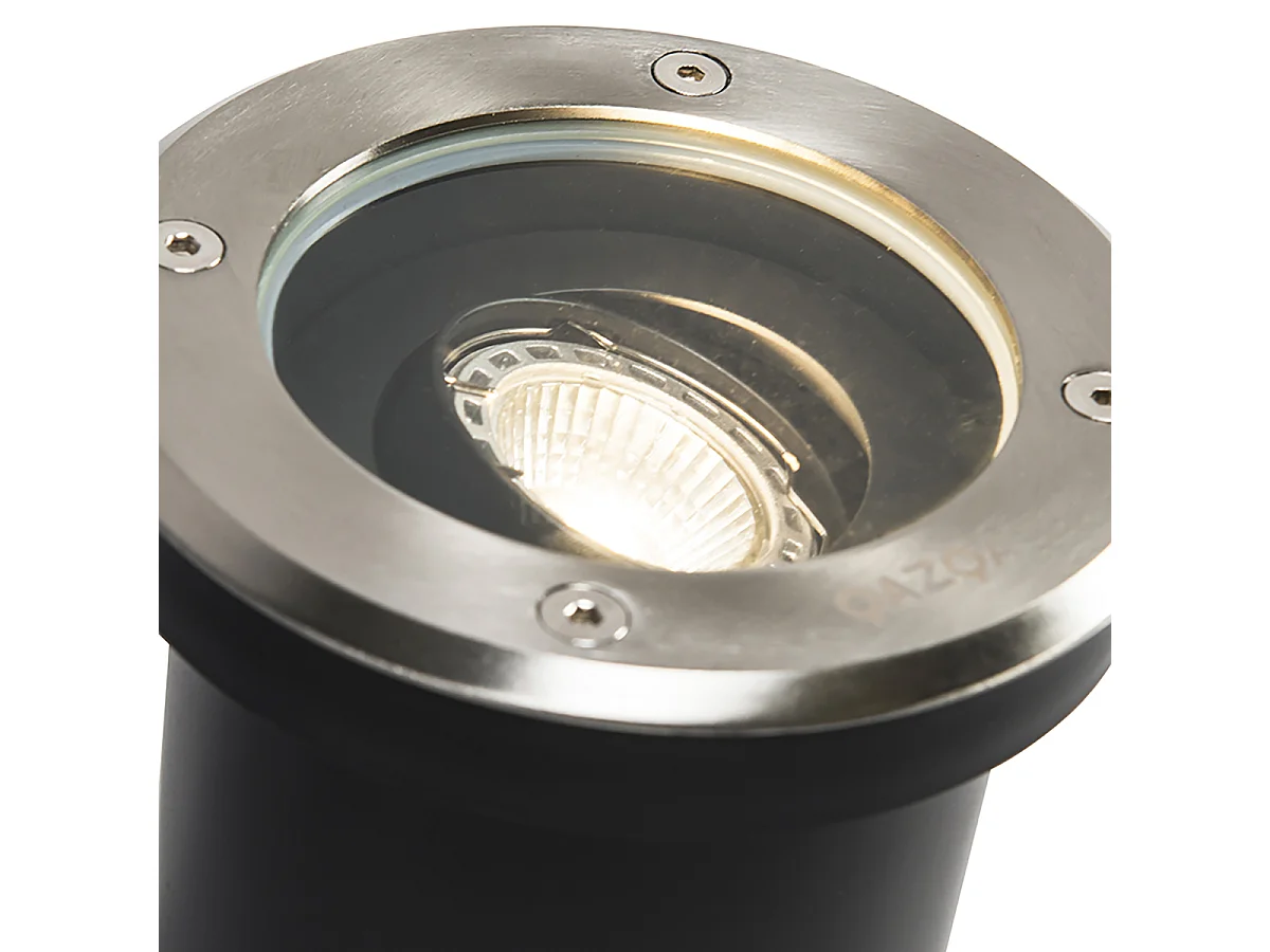Lot de 3 spots encastrés pour extérieur en acier orientables IP65 - Delux