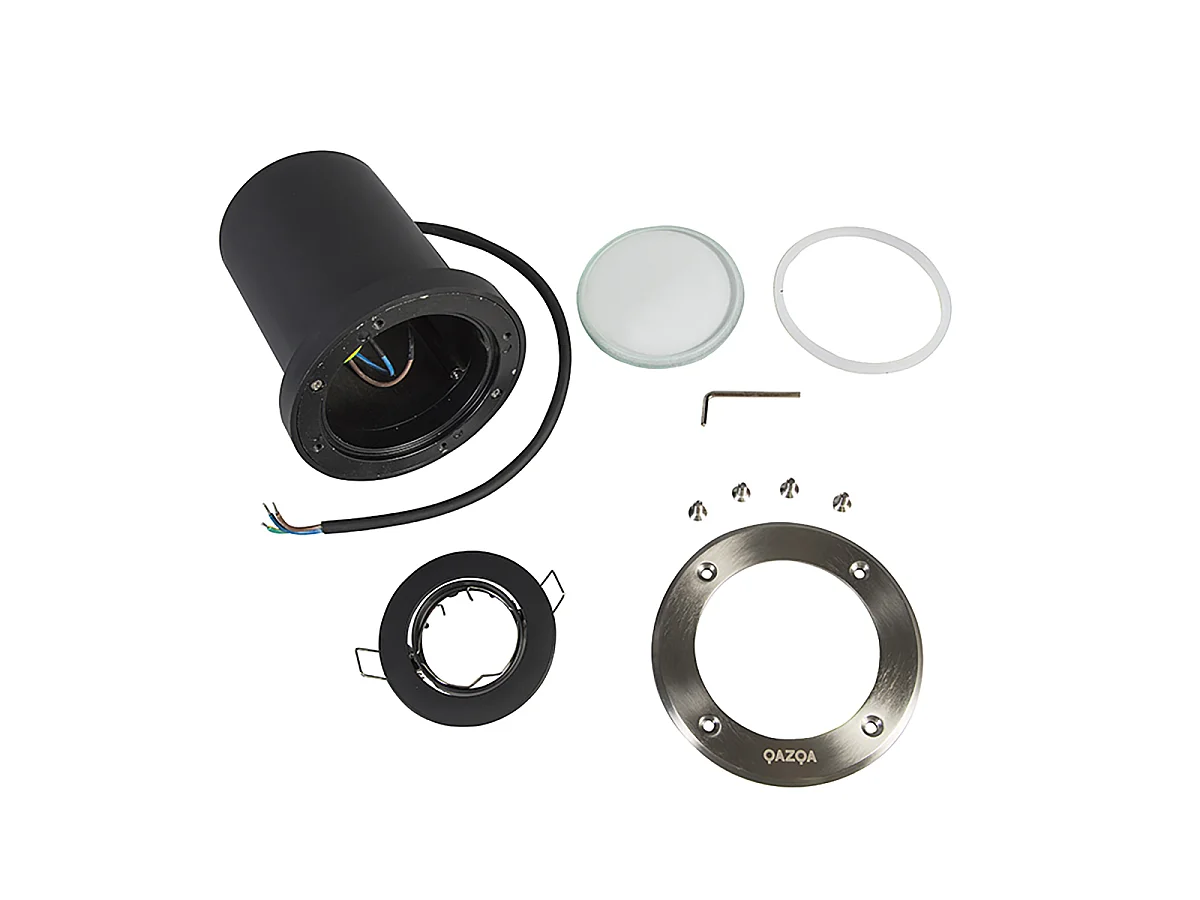 Lot de 3 spots encastrés pour extérieur en acier orientables IP65 - Delux