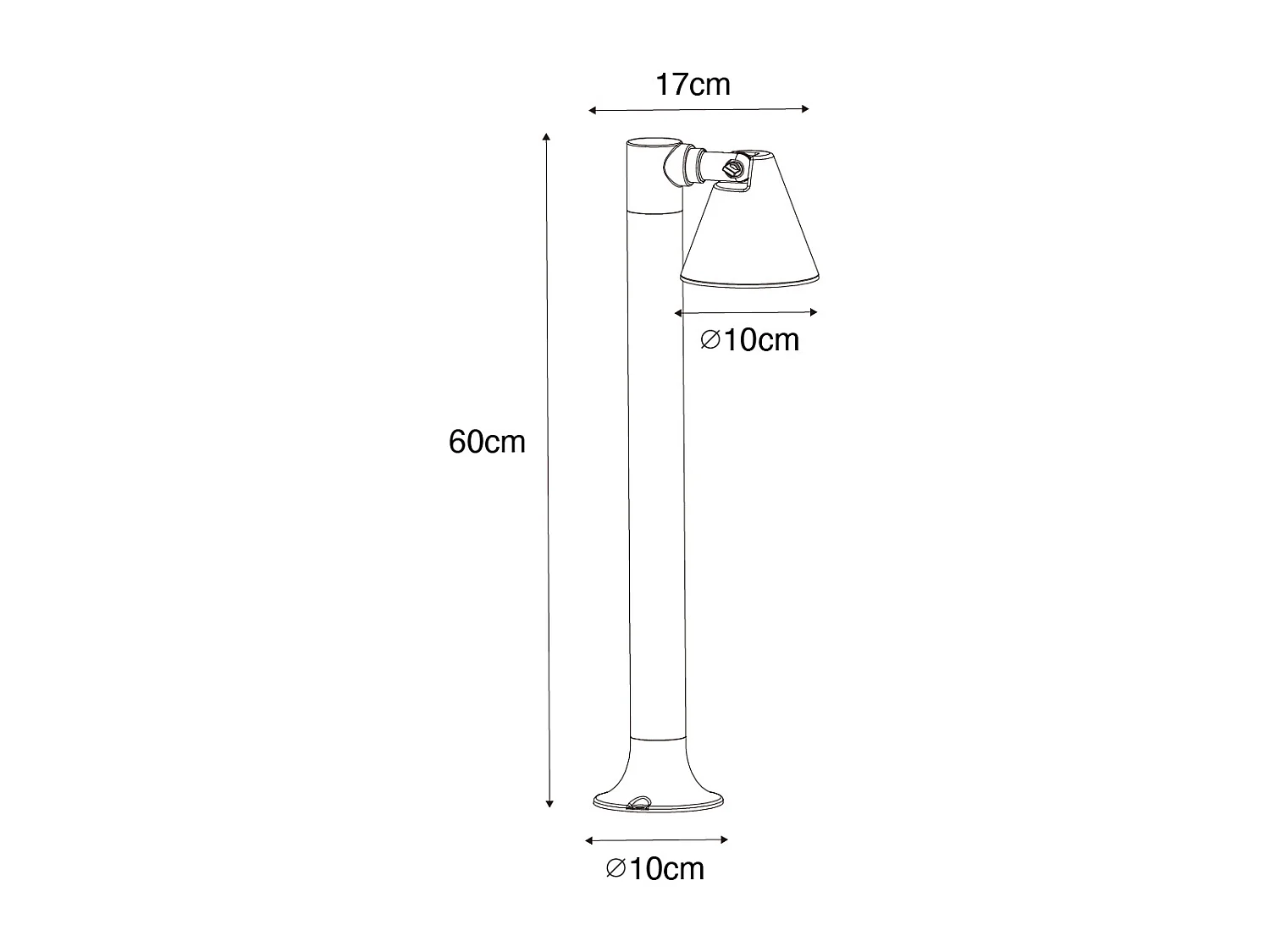 Borne d'extérieur moderne brun rouille 60 cm IP44 orientable - Ciara