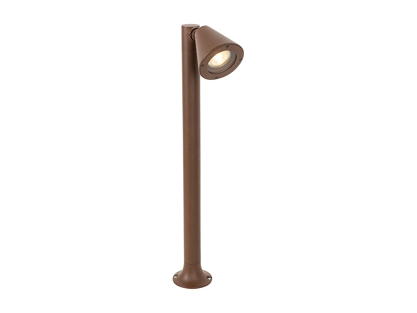 Borne d'extérieur moderne brun rouille 60 cm IP44 orientable - Ciara