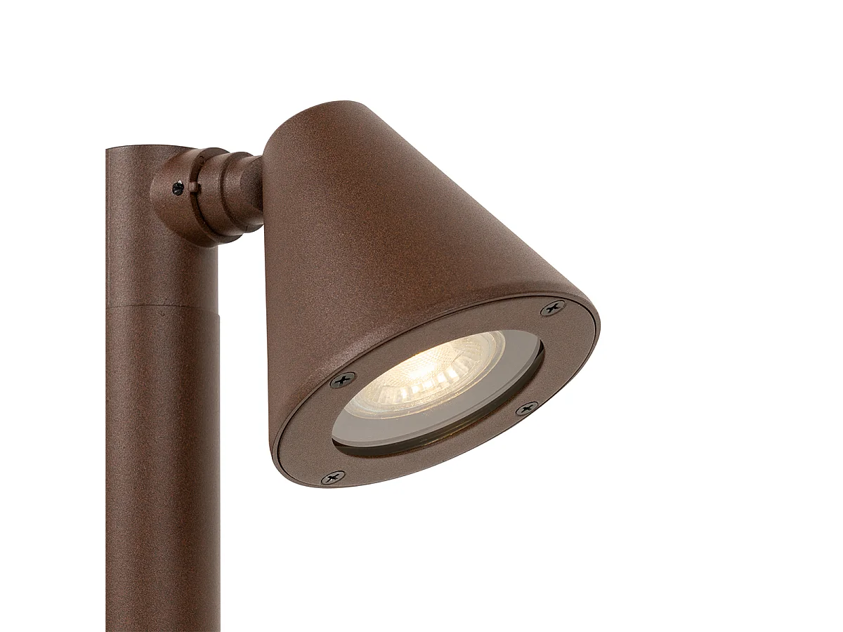 Borne d'extérieur moderne brun rouille 60 cm IP44 orientable - Ciara