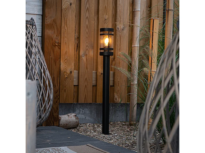 Lampe d'extérieur moderne noire 80 cm IP44 - Gleam