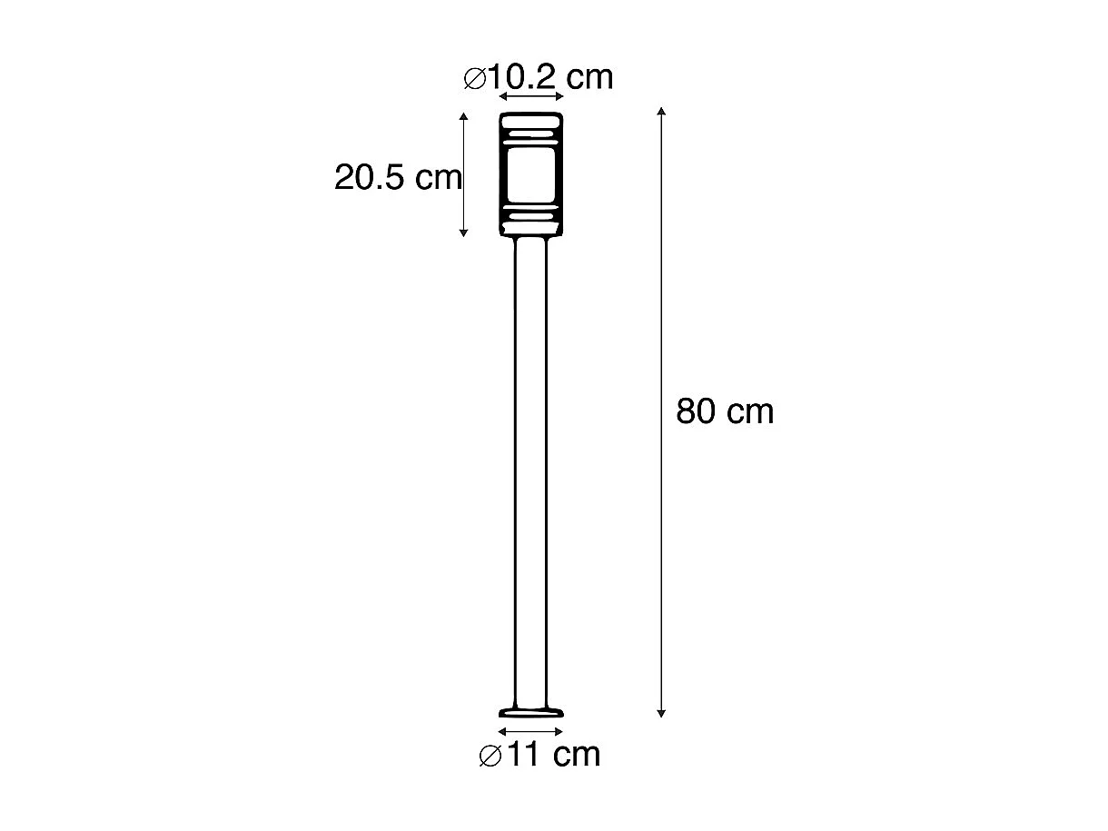 Lampe d'extérieur moderne noire 80 cm IP44 - Gleam