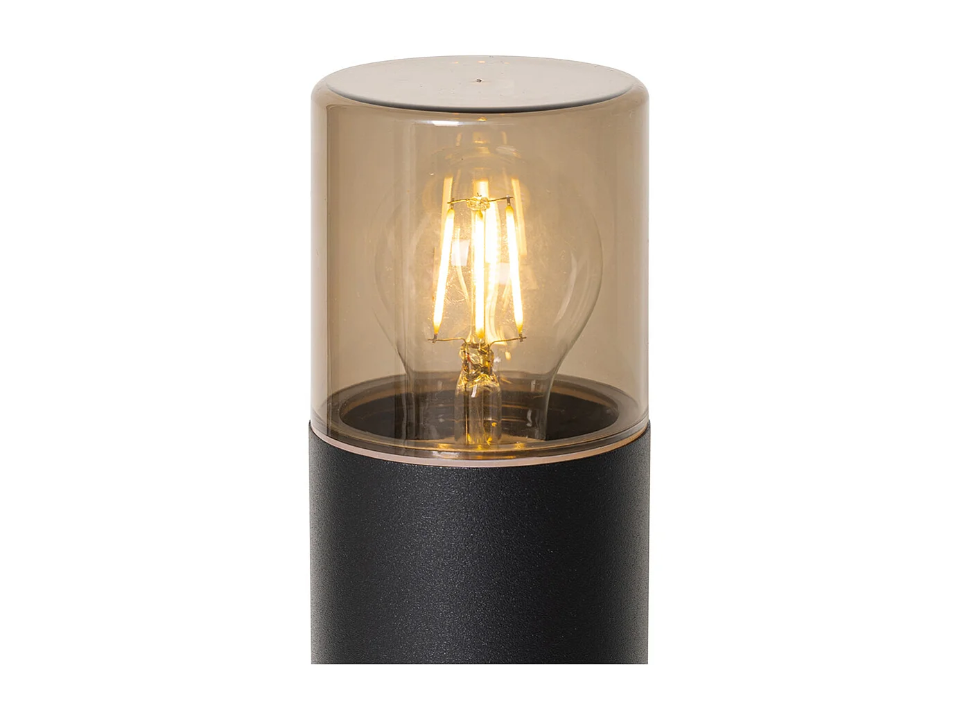 Lampe d'extérieur sur pied noire avec abat-jour fumé 70 cm - Odense