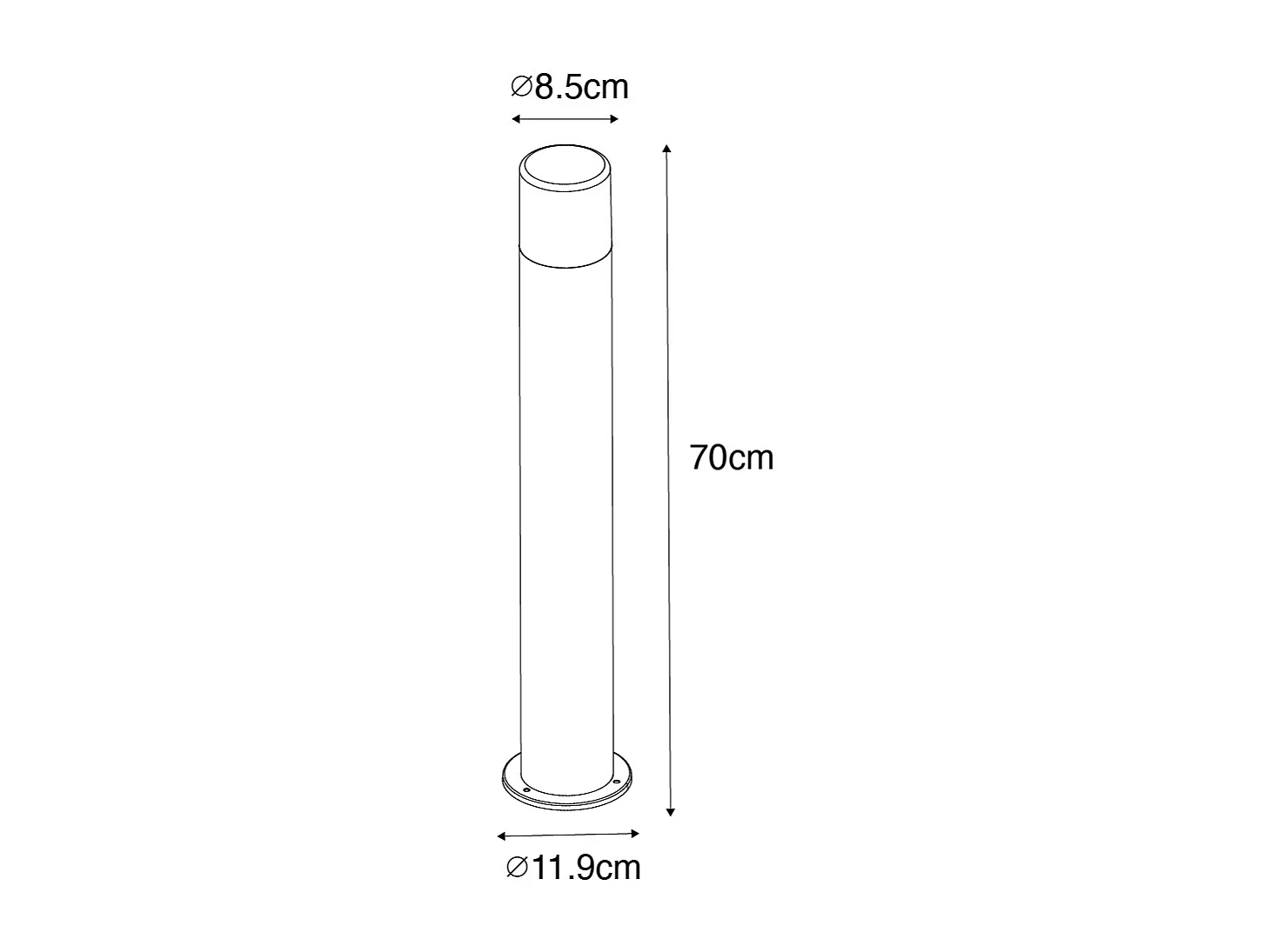 Lampadaire d'extérieur noir avec abat-jour fumé 70 cm - Odense