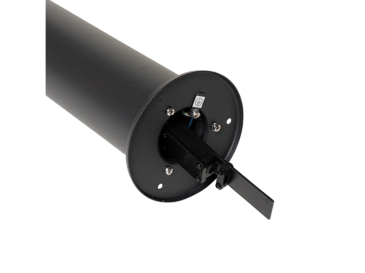 Lampadaire d'extérieur noir avec abat-jour fumé 70 cm - Odense