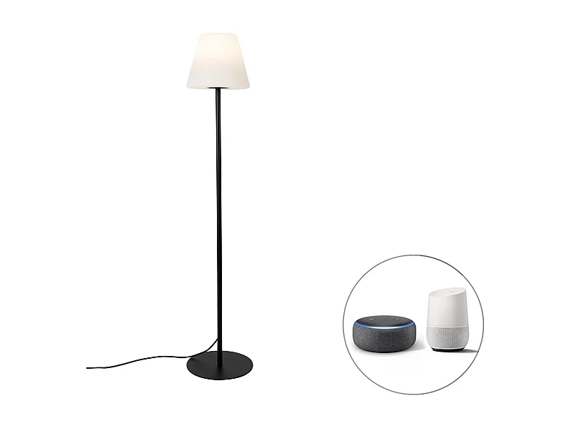 Lampadaire d'extérieur intelligent noir avec Wifi A60 - Virginia