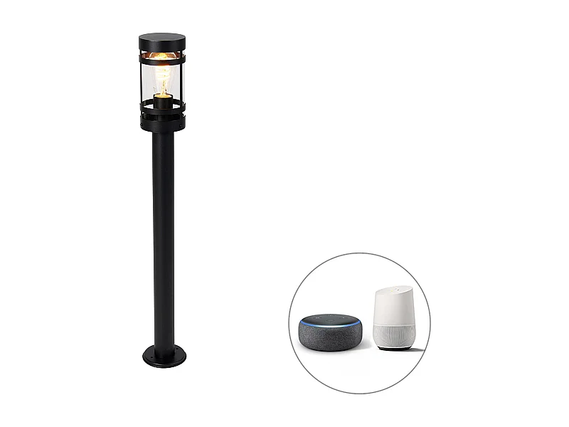 Lampe d'extérieur intelligente noire 80 cm IP44 avec Wifi ST64 - Gleam