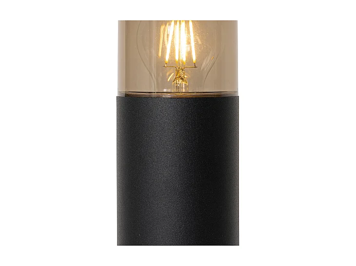 Lampe d'extérieur sur pied noire avec abat-jour fumé 30 cm IP44 - Odense