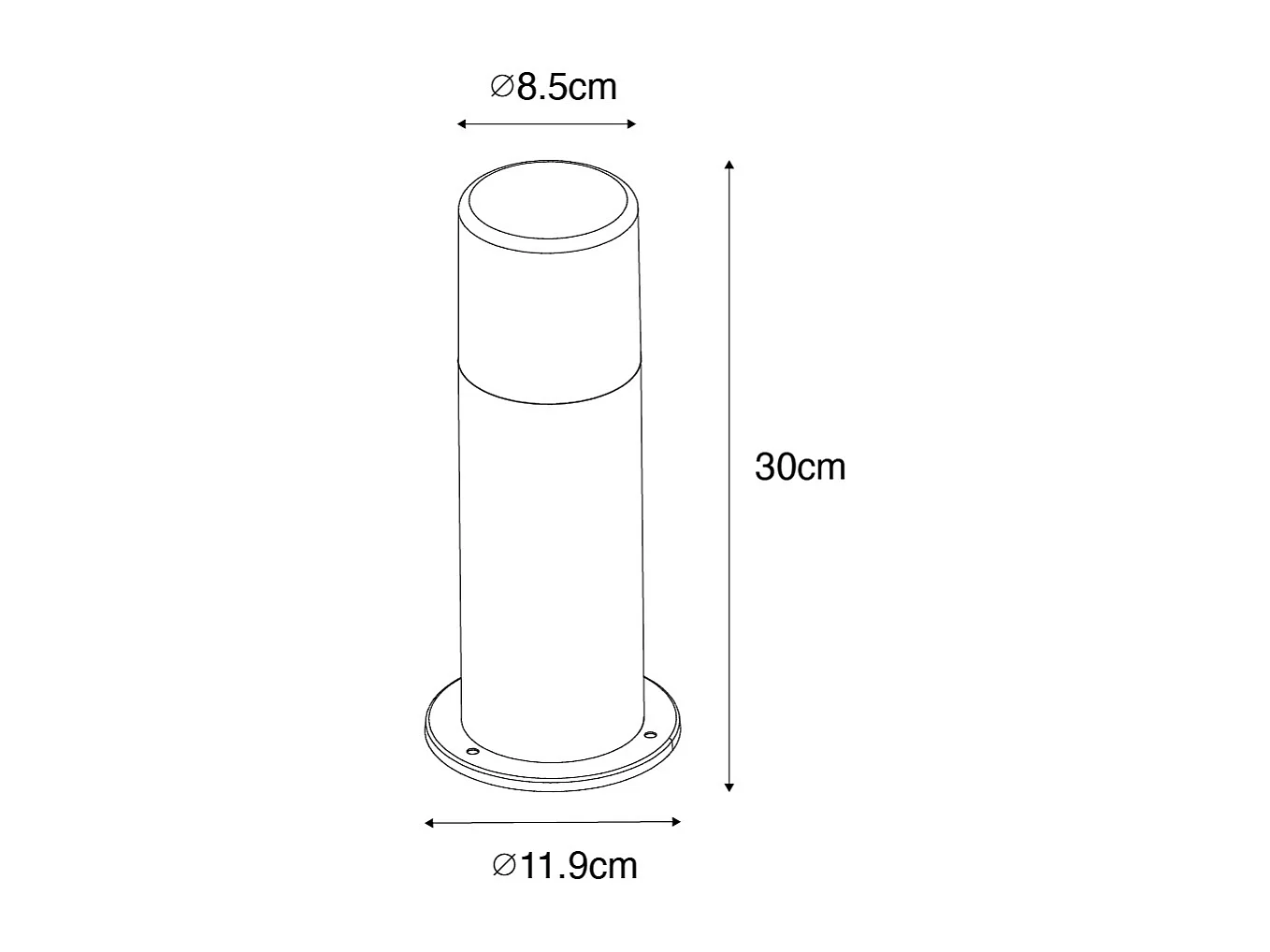 Lampe d'extérieur sur pied noire avec abat-jour fumé 30 cm IP44 - Odense