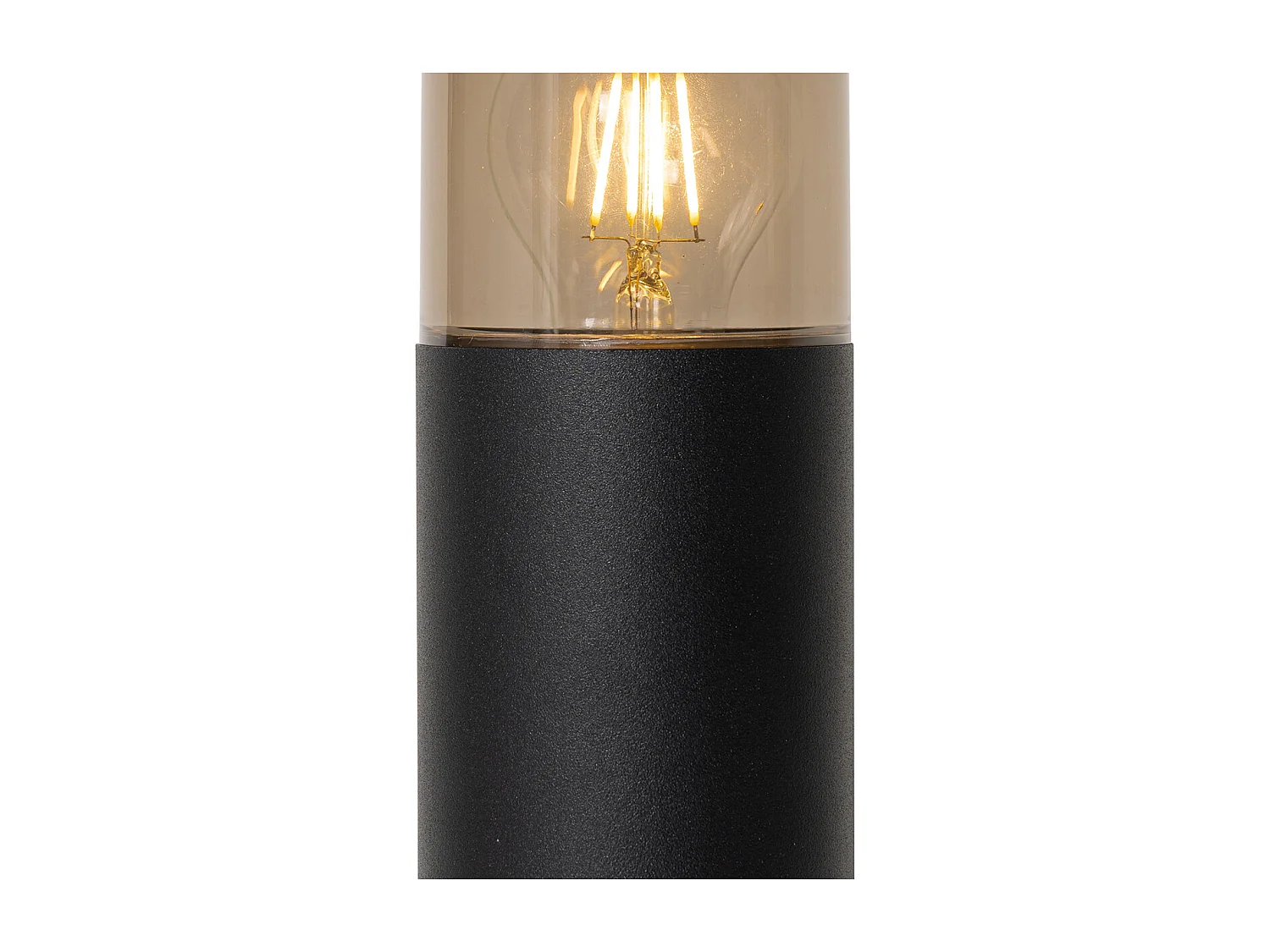Lampadaire d'extérieur noir avec abat-jour fumé 30 cm IP44 - Odense