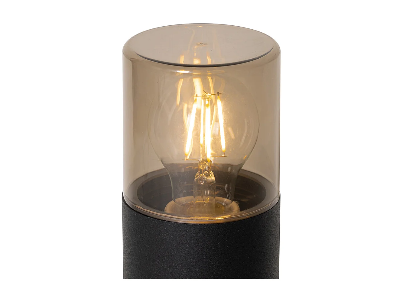 Lampadaire d'extérieur noir avec abat-jour fumé 30 cm IP44 - Odense