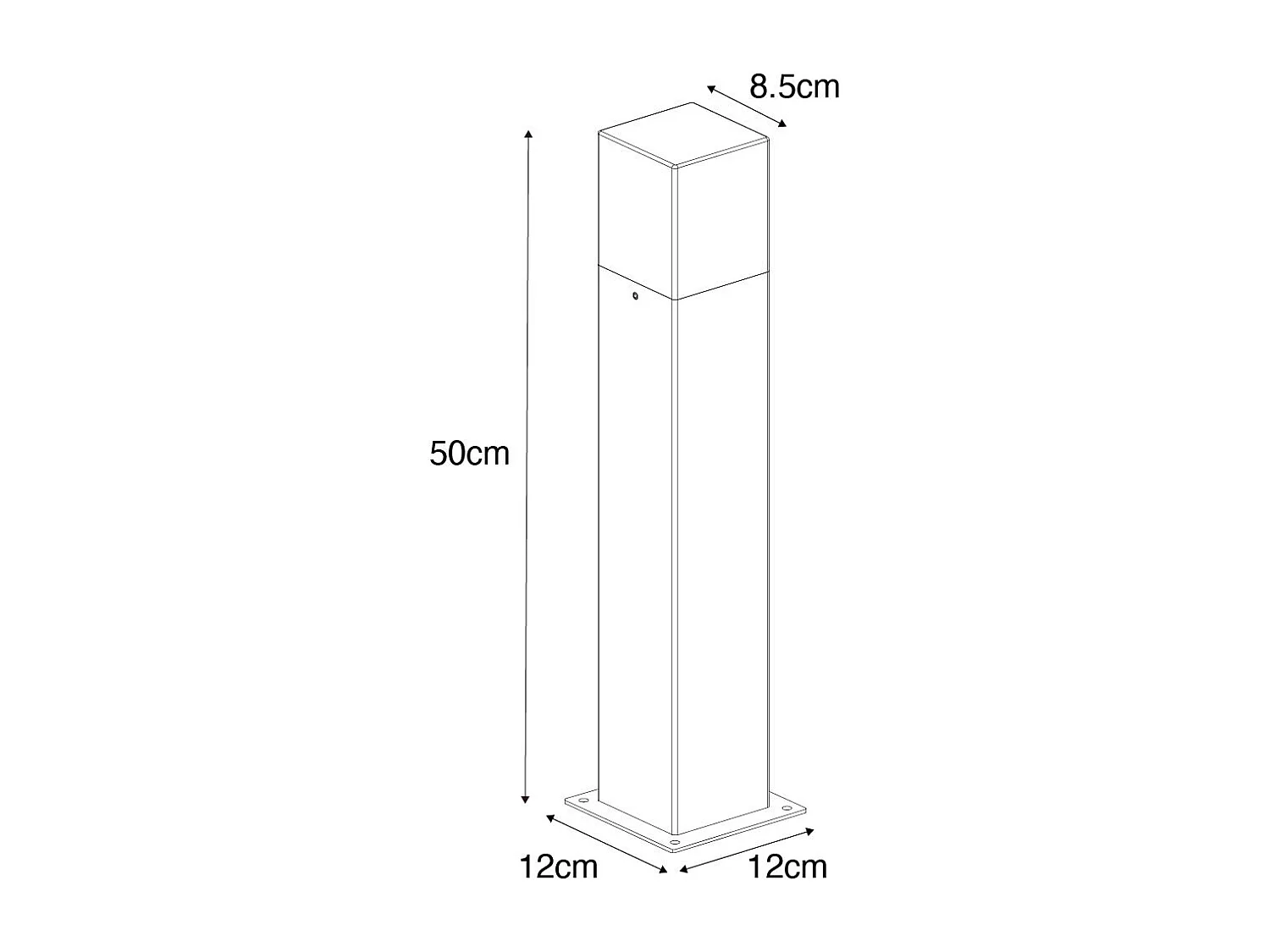 Lampe d'extérieur 50 cm grise avec piquet de terre et gaine de câble - Denmark