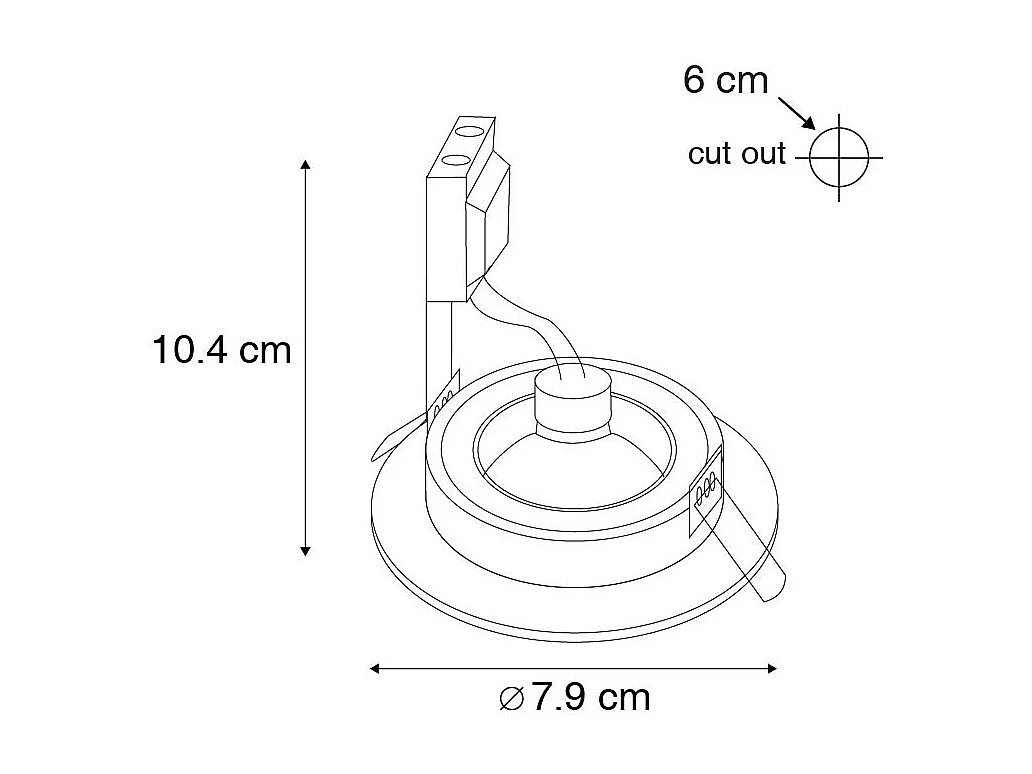 Spot encastré moderne rond doré IP44 - Xena Round