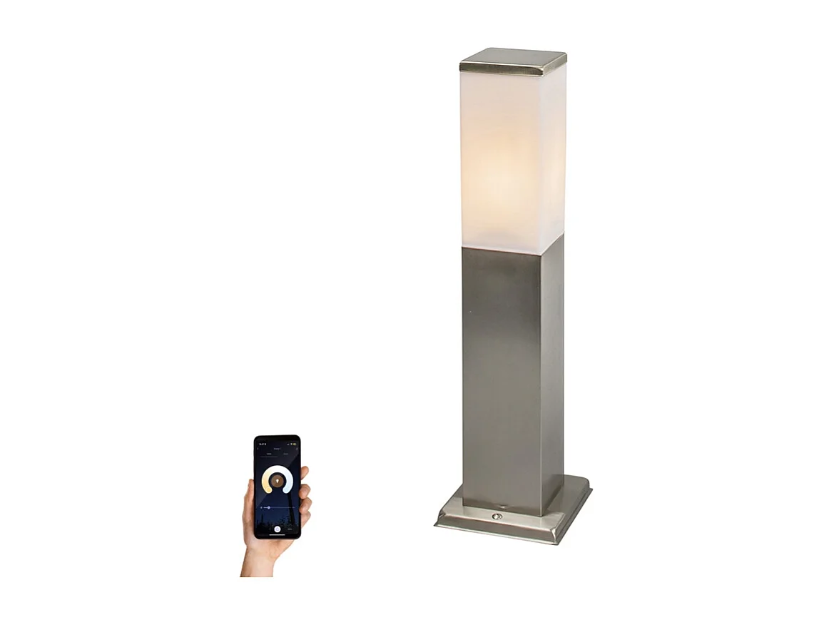 Lampe d'extérieur intelligente 45 cm en acier avec WiFi P45 - Malios