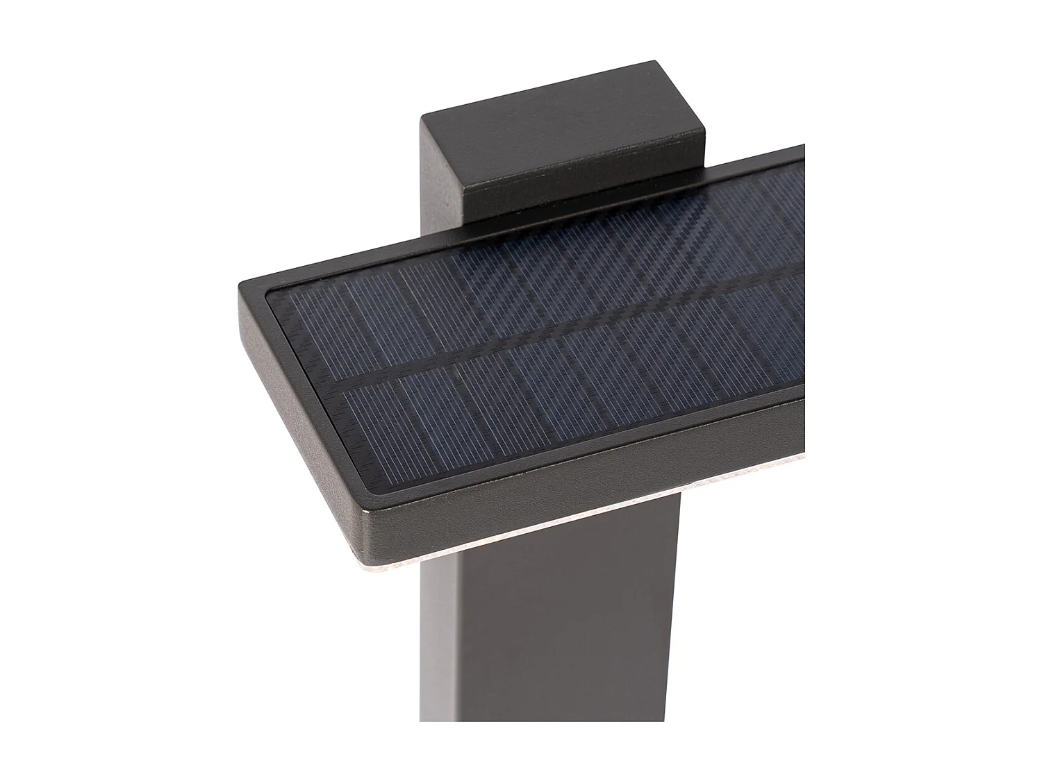 Poteau extérieur gris foncé 80 cm avec LED et feu de croisement sur solaire - Sunnie