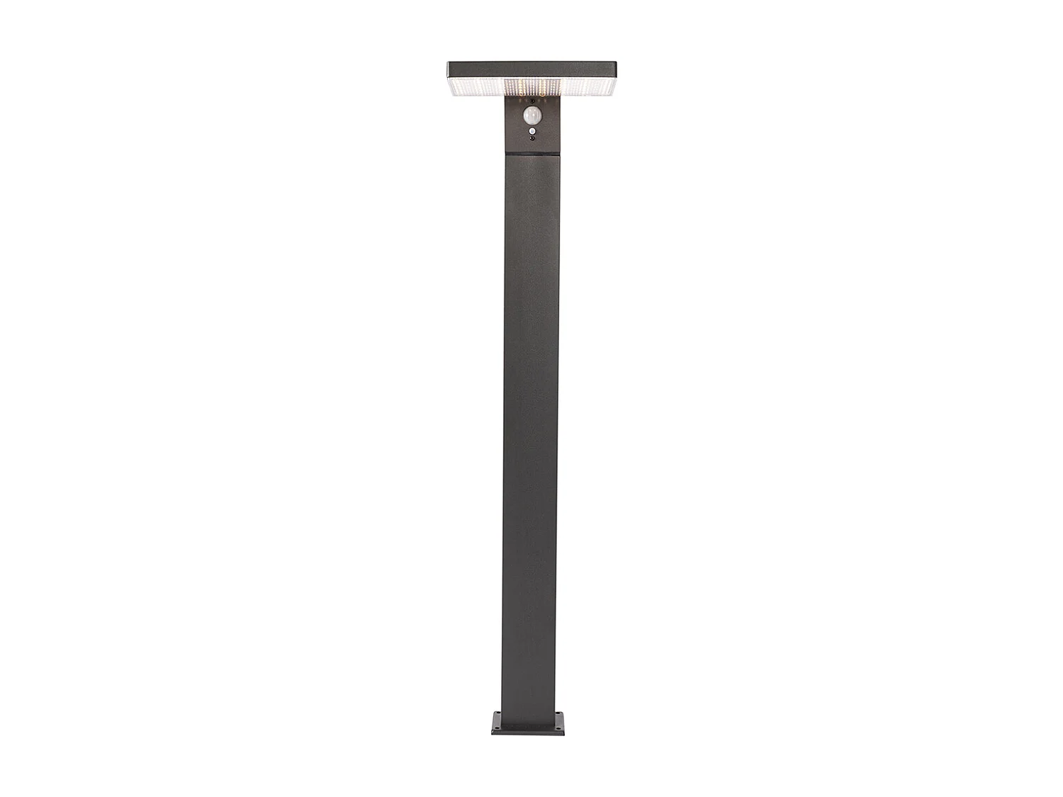 Poteau extérieur gris foncé 80 cm avec LED et feu de croisement sur solaire - Sunnie