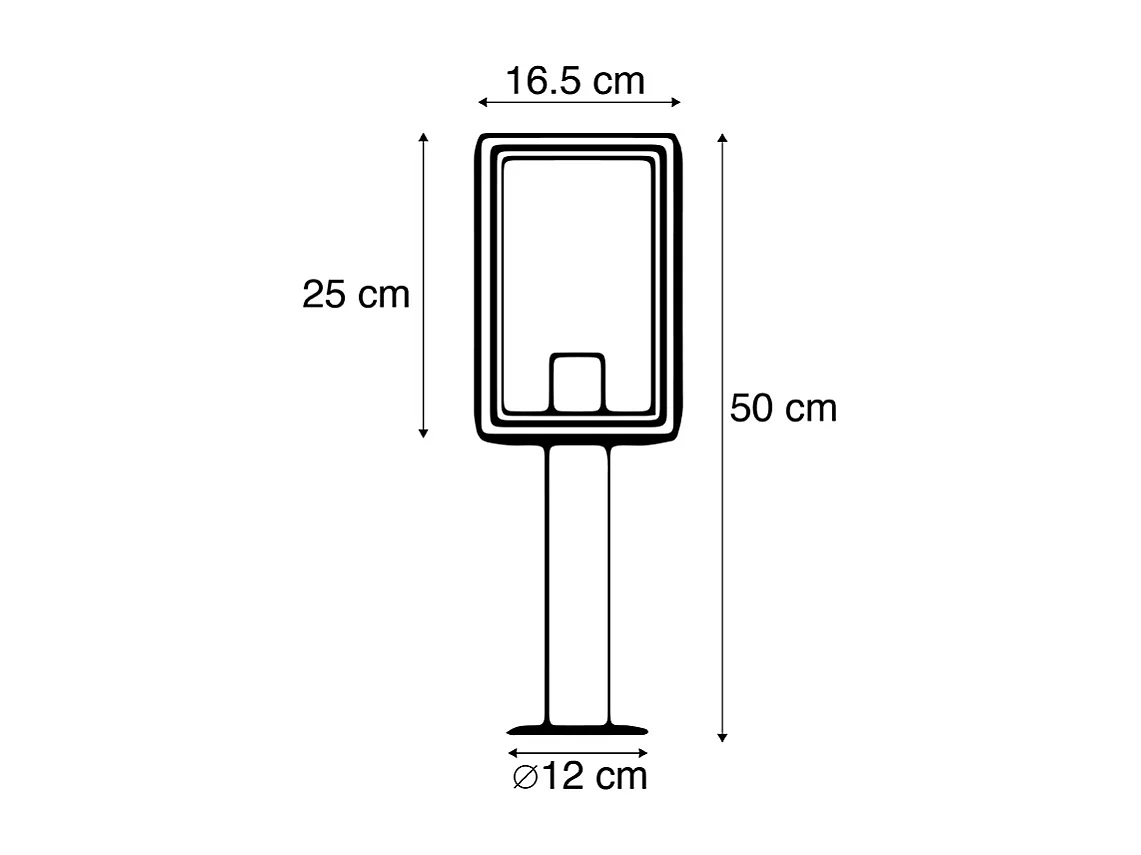 Lampadaire d'extérieur gris 50 cm IP44 - Sutton