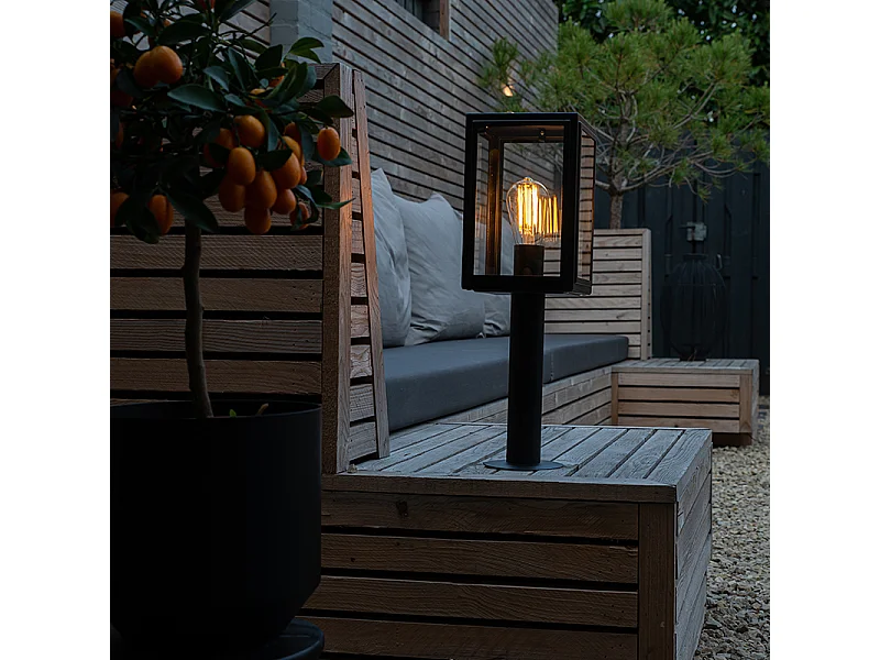 Lampadaire d'extérieur gris 50 cm IP44 - Sutton