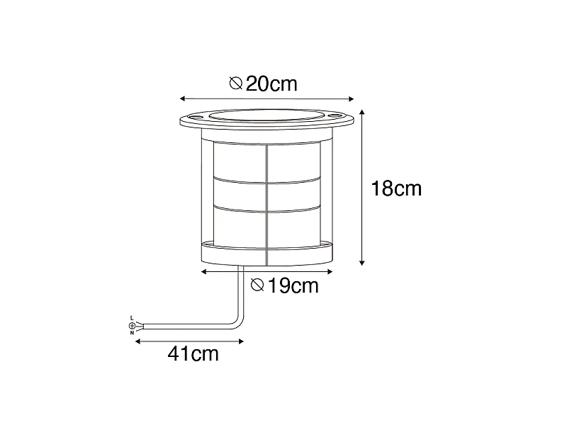 Ensemble de 6 spots encastrés AR111 orientables IP65 - Delux Honey