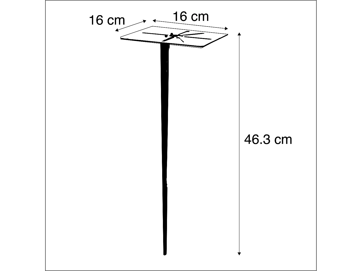 Lampadaire d'extérieur noir 100 cm avec piquet de terre et presse-étoupe - Charlois