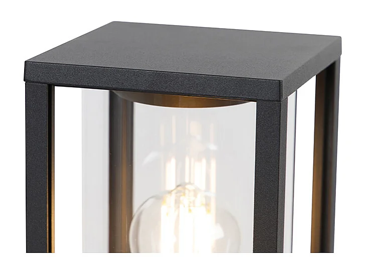 Lampadaire d'extérieur noir 100 cm avec piquet de terre et presse-étoupe - Charlois